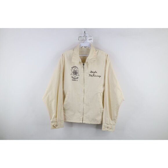 Vtg 80s Mens Small Chain Stitch UAW Marshall Country Region 1-C Racer Jacket USA